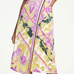 NWT Ann Taylor Floral Print Wrap Skirt - Size 0